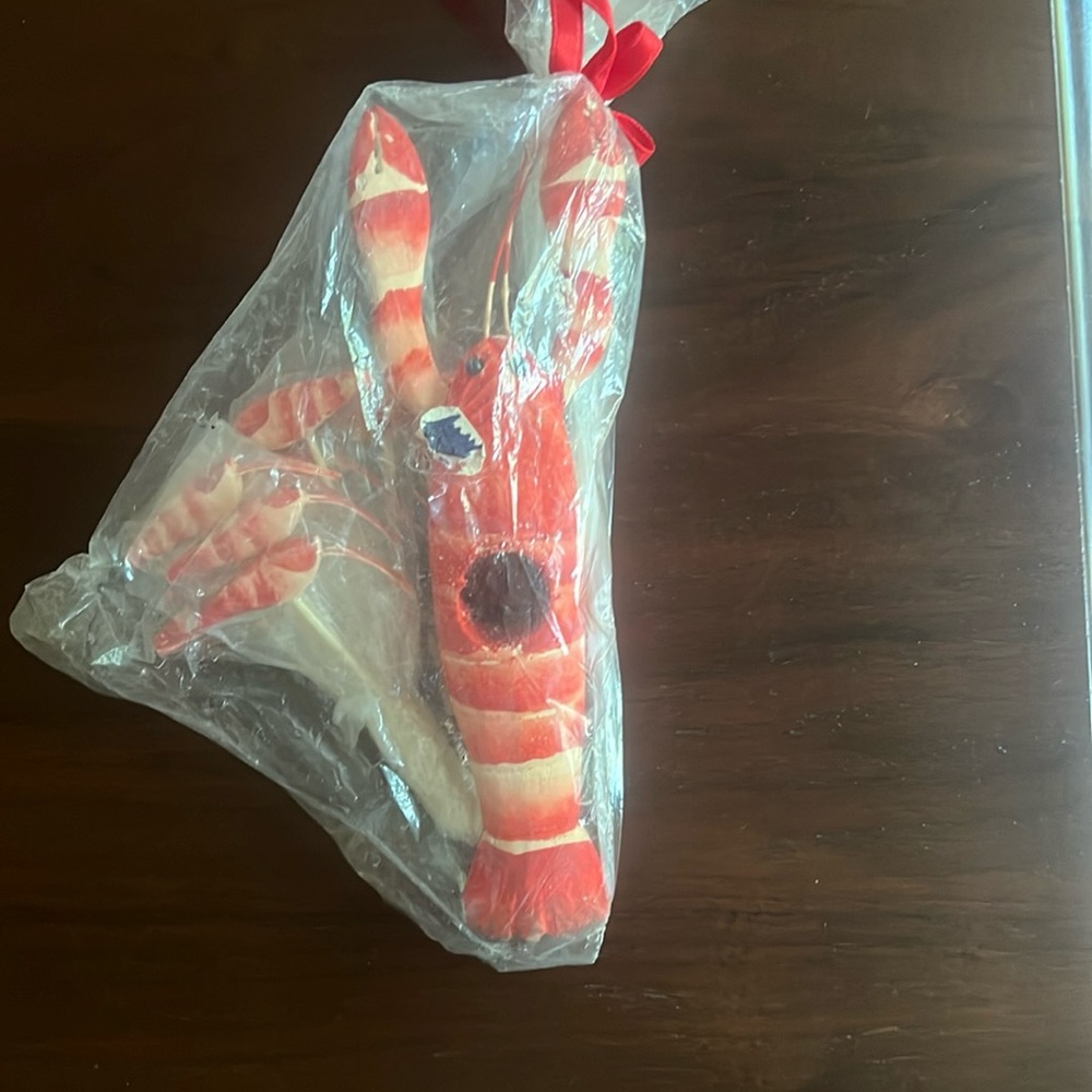 Shrimp tooth pick holder with decorative toothpicks